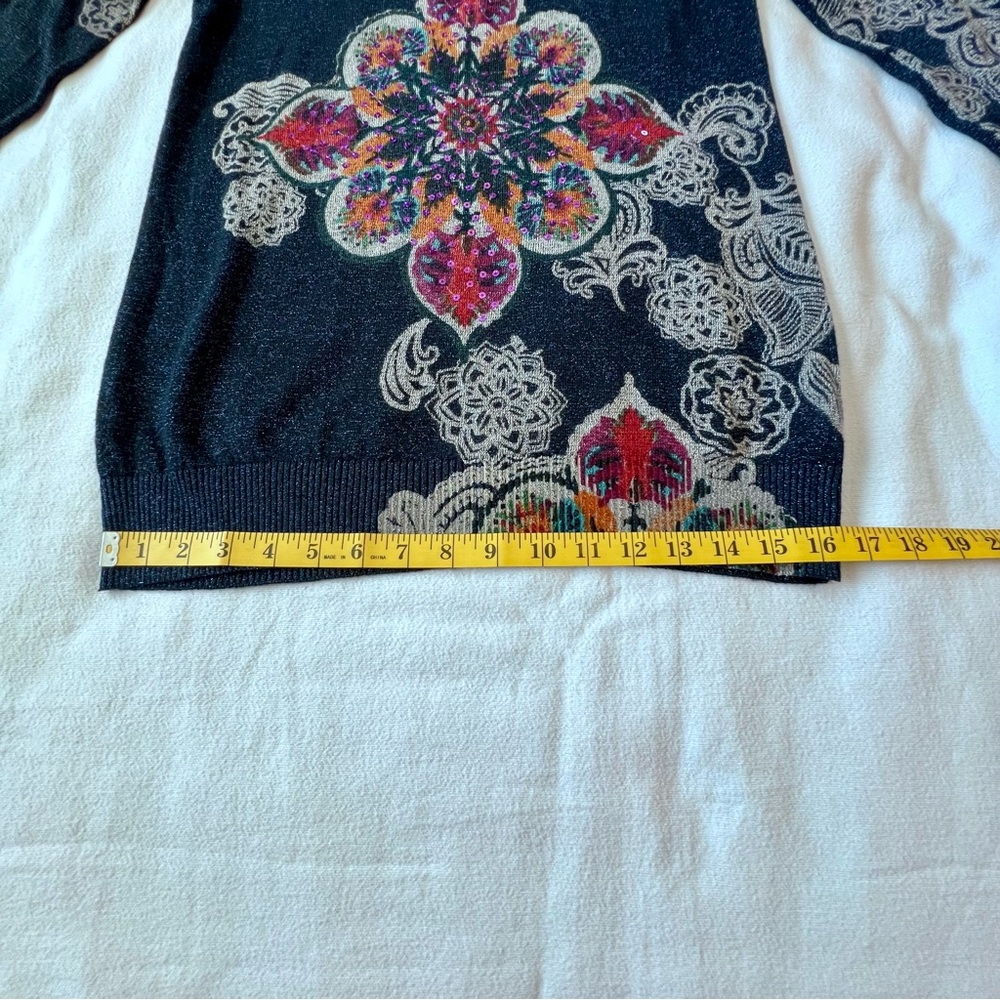 Desigual Sparkling Sequin Metallic Pattern Ink Bl… - image 8